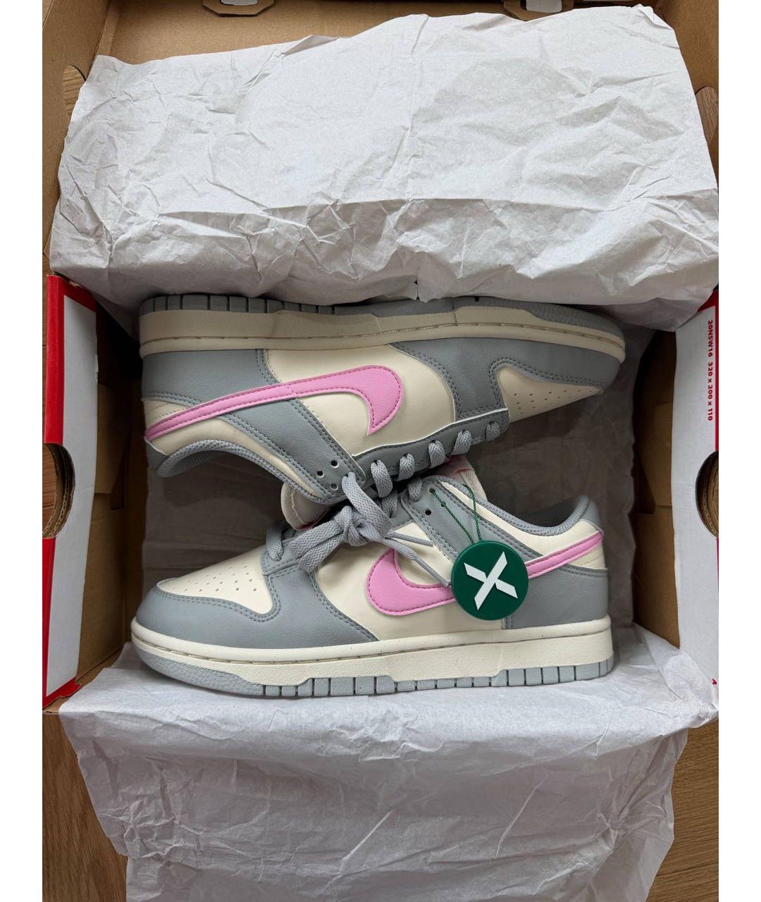 NIKE Серые кожаные кроссовки, фото 7