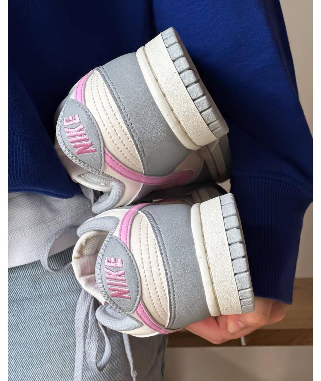NIKE Серые кожаные кроссовки, фото 6