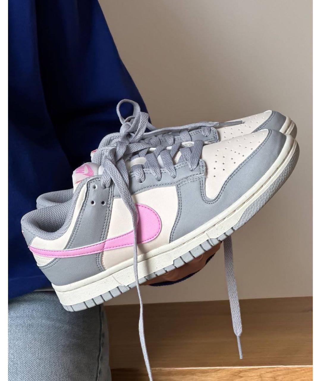 NIKE Серые кожаные кроссовки, фото 5