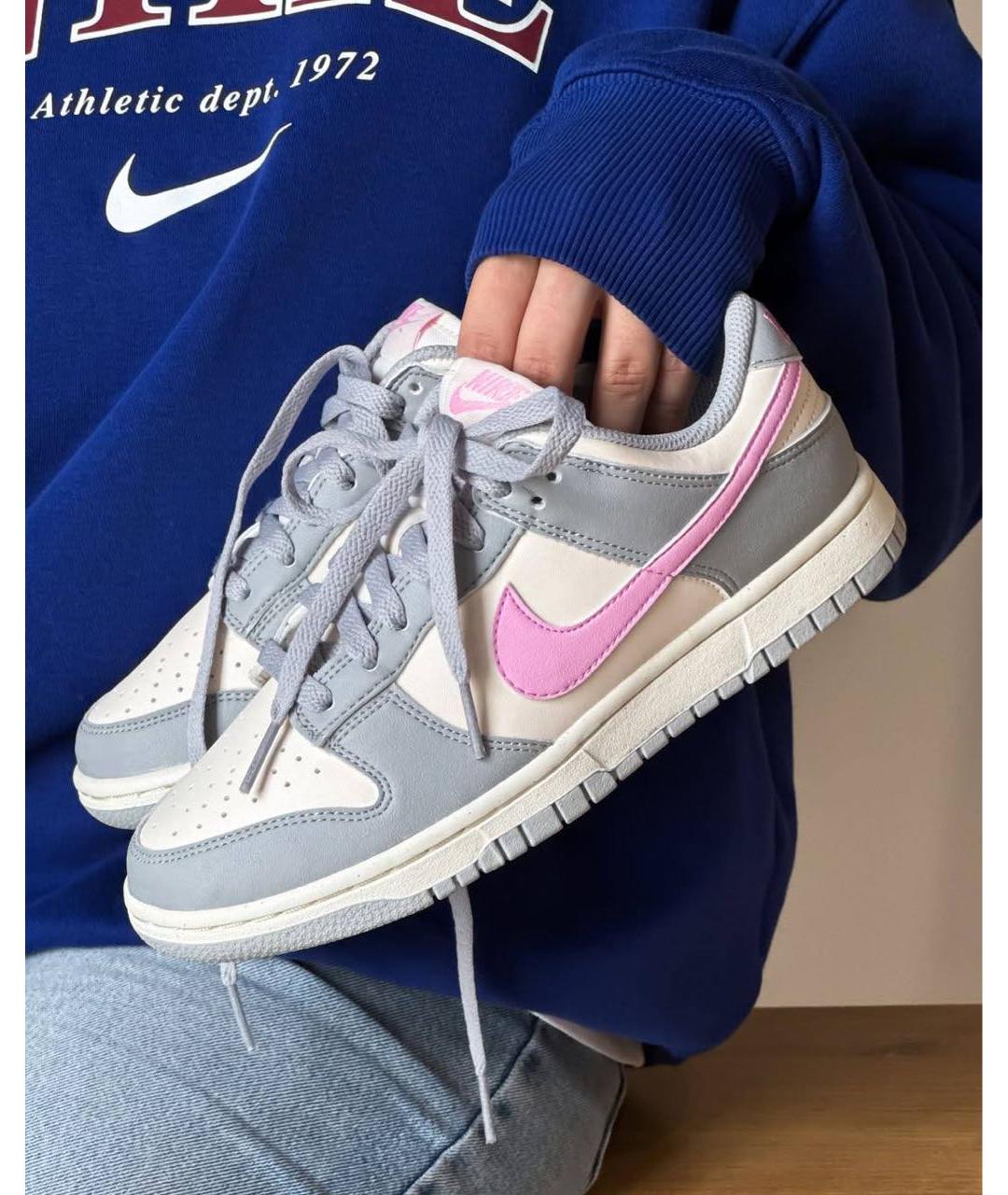 NIKE Серые кожаные кроссовки, фото 2