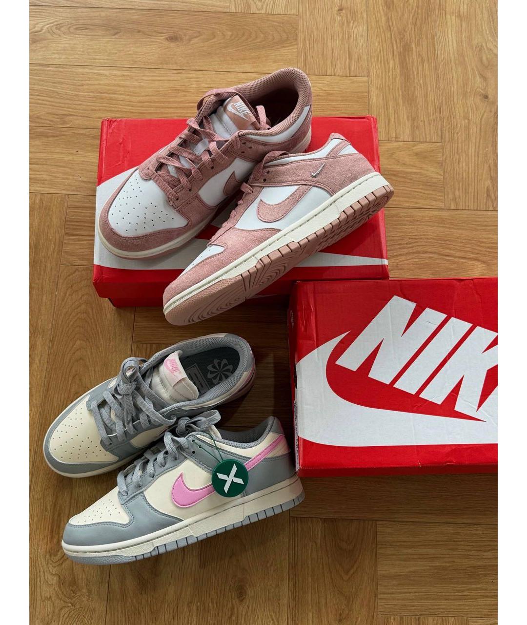 NIKE Серые кожаные кроссовки, фото 8