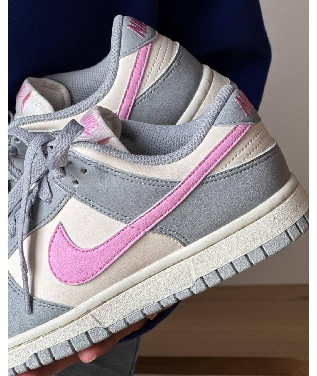 NIKE Серые кожаные кроссовки, фото 3
