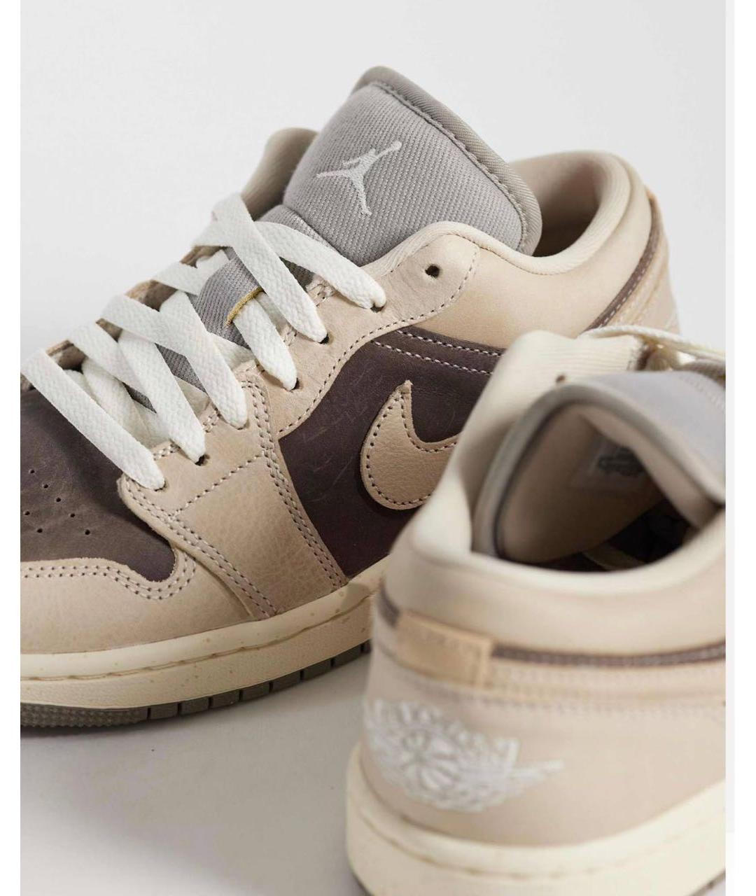 NIKE Бежевые кожаные кроссовки, фото 3