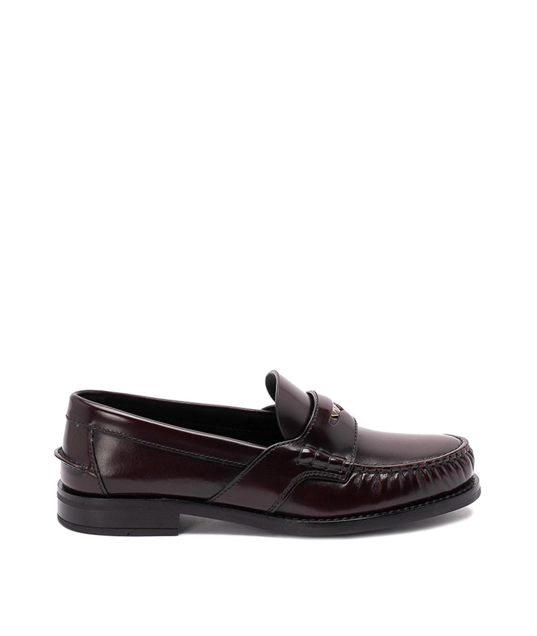PRADA Коричневые кожаные лоферы, фото 1