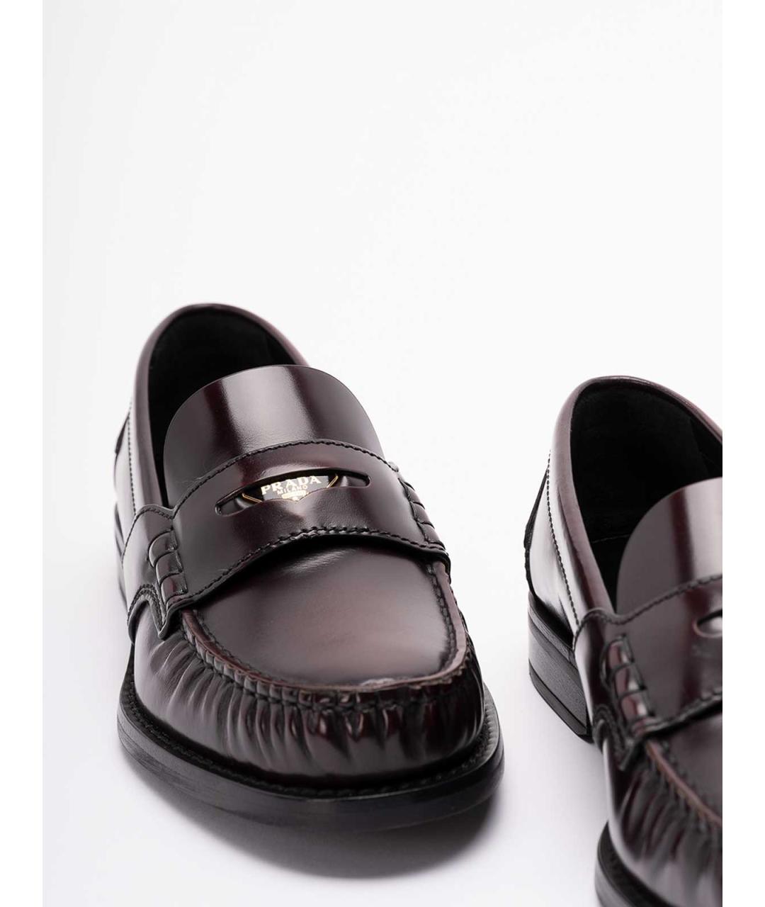 PRADA Коричневые кожаные лоферы, фото 5