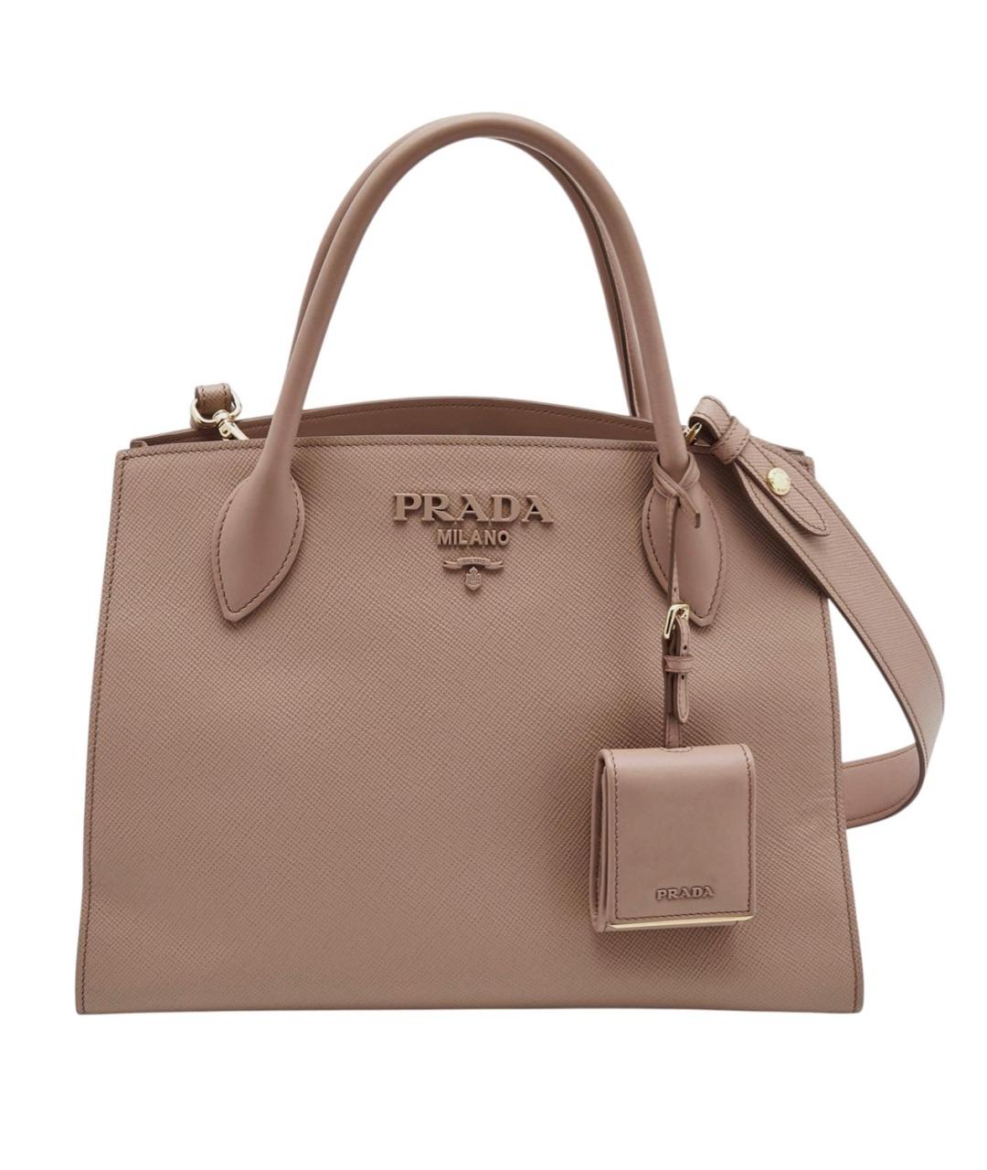 PRADA Бежевая кожаная сумка тоут, фото 9