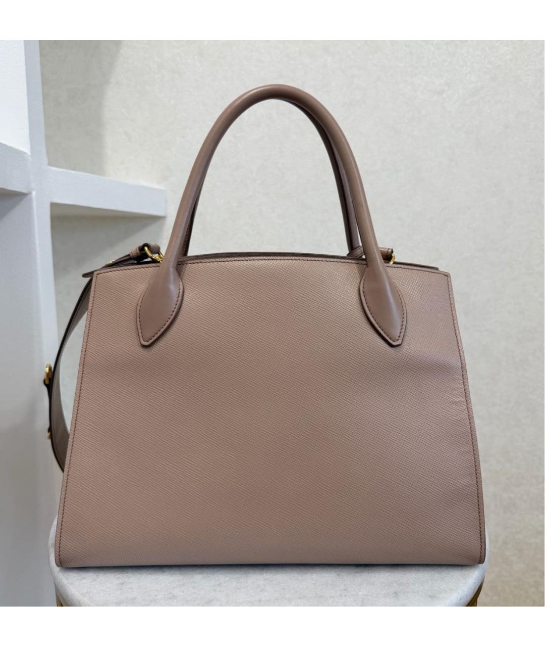 PRADA Бежевая кожаная сумка тоут, фото 8