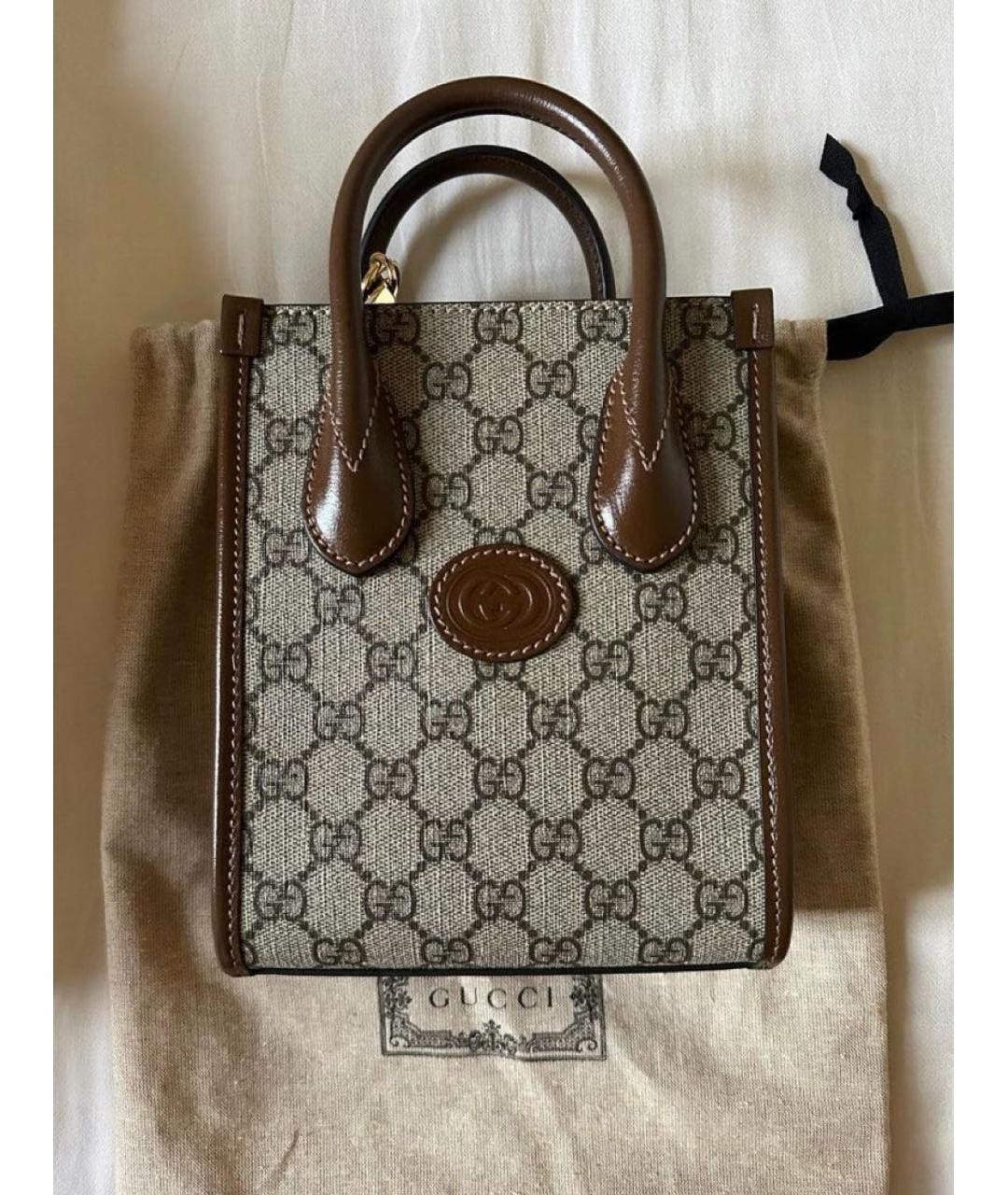 GUCCI Бежевая сумка с короткими ручками, фото 6