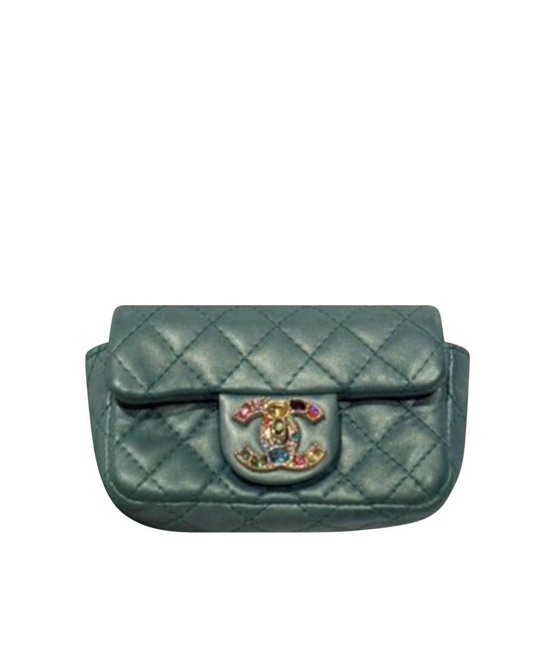 CHANEL Зеленая кожаная сумка через плечо, фото 3