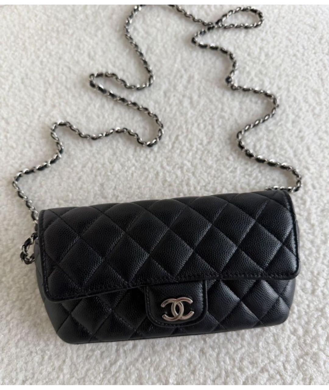 CHANEL Черная кожаная сумка через плечо, фото 3