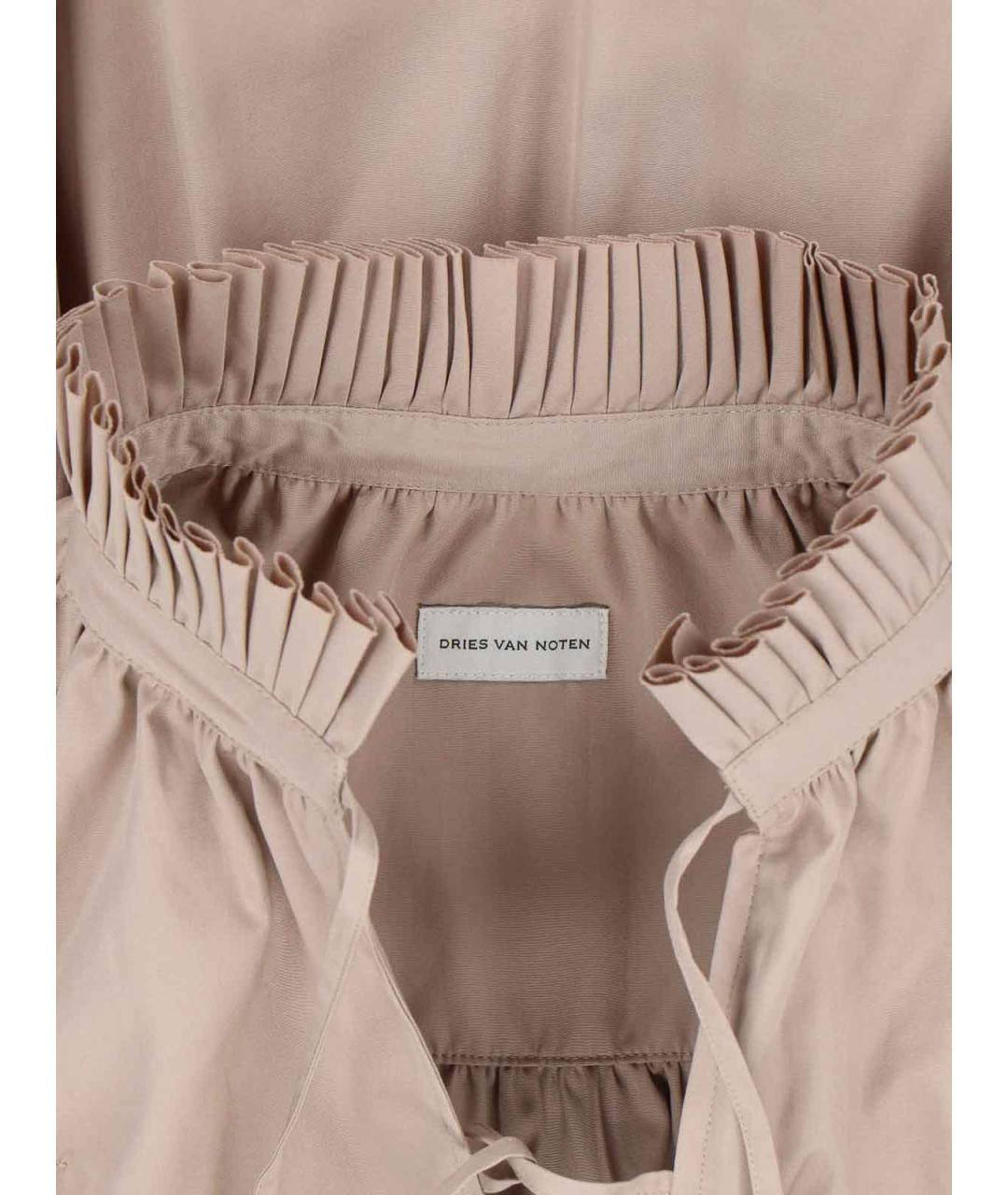 DRIES VAN NOTEN Бежевая хлопковая рубашка, фото 3