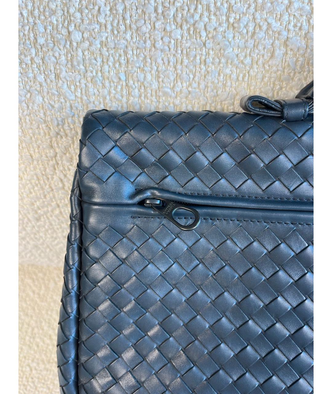 BOTTEGA VENETA Антрацитовый кожаный портфель, фото 7