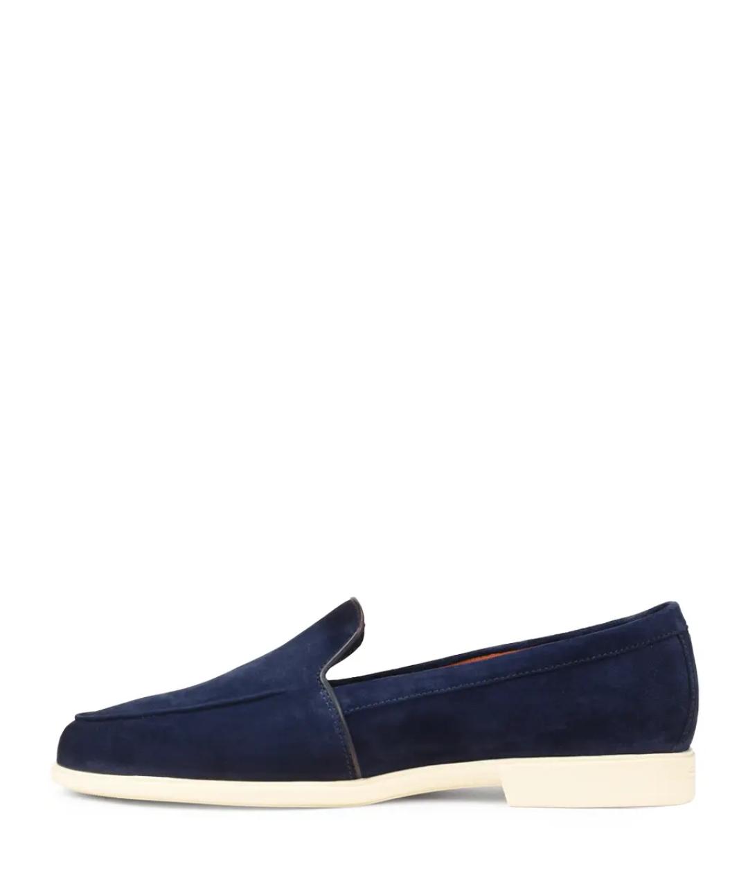 SANTONI Синие кожаные лоферы, фото 3