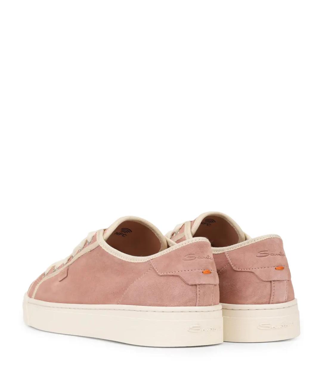 SANTONI Розовые кожаные кеды, фото 4