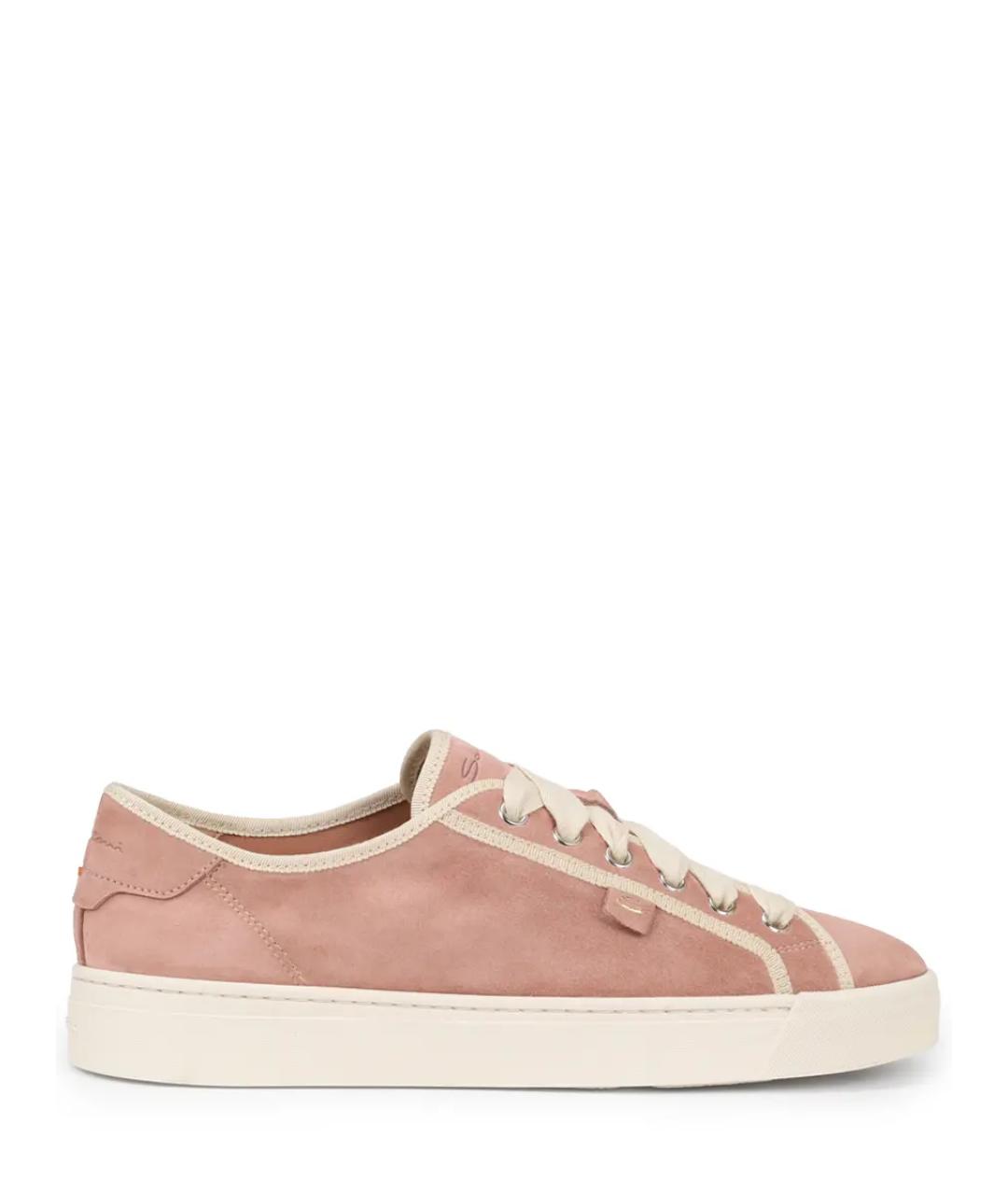 SANTONI Розовые кожаные кеды, фото 1
