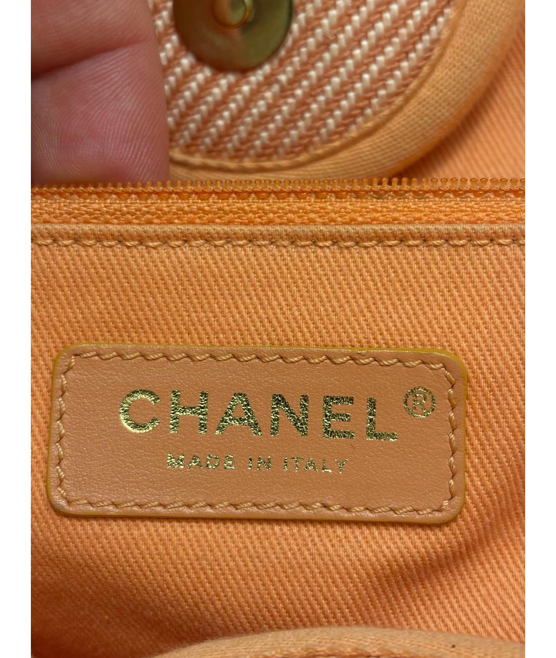 CHANEL Оранжевая сумка с короткими ручками, фото 7