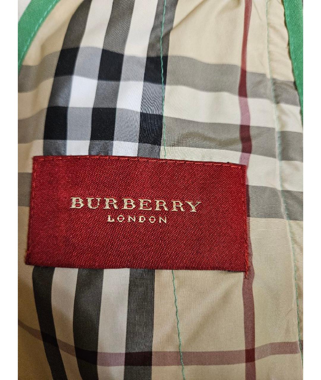 BURBERRY Зеленая полиэстеровая куртка, фото 3