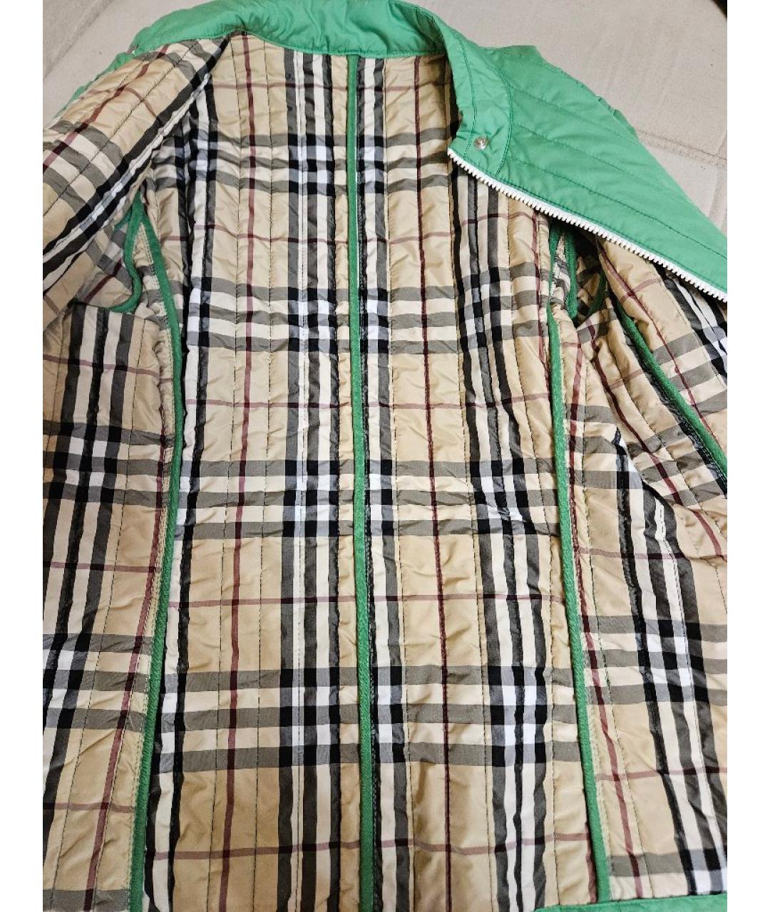 BURBERRY Зеленая полиэстеровая куртка, фото 9