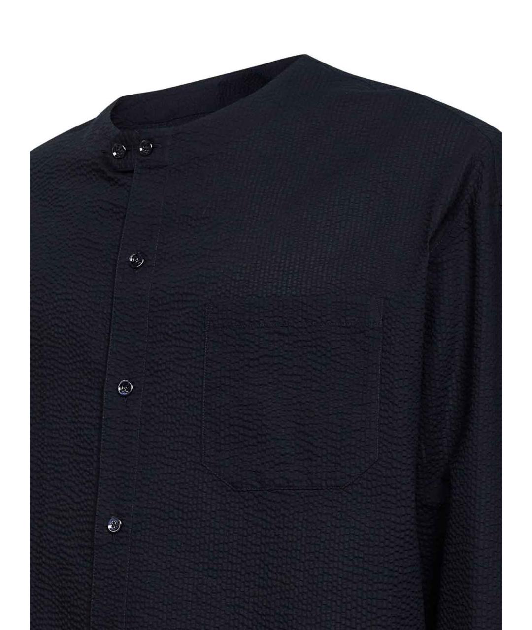 GIORGIO ARMANI Черная хлопковая классическая рубашка, фото 2