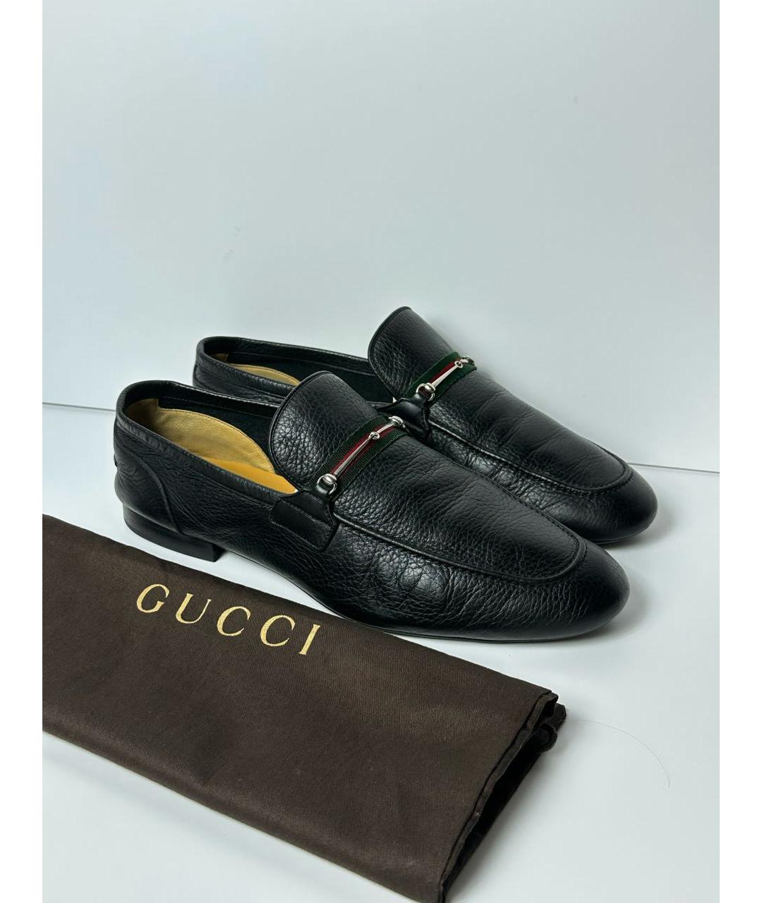 GUCCI Черные кожаные лоферы, фото 2