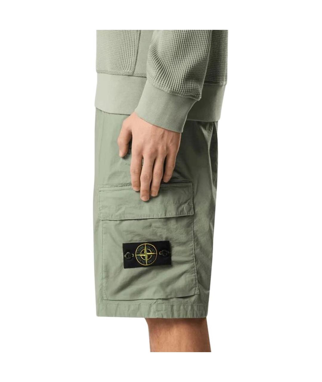 STONE ISLAND Зеленые шорты, фото 4