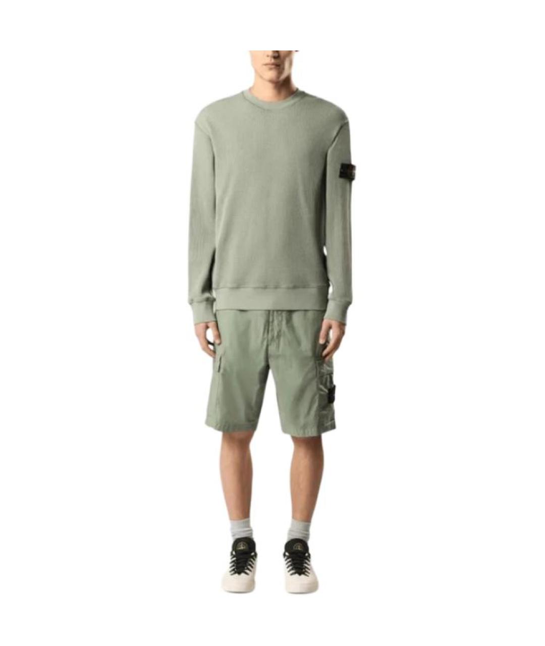 STONE ISLAND Зеленые шорты, фото 3
