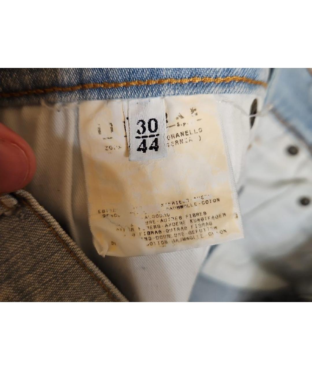 BURBERRY Голубая хлопковая юбка миди, фото 7