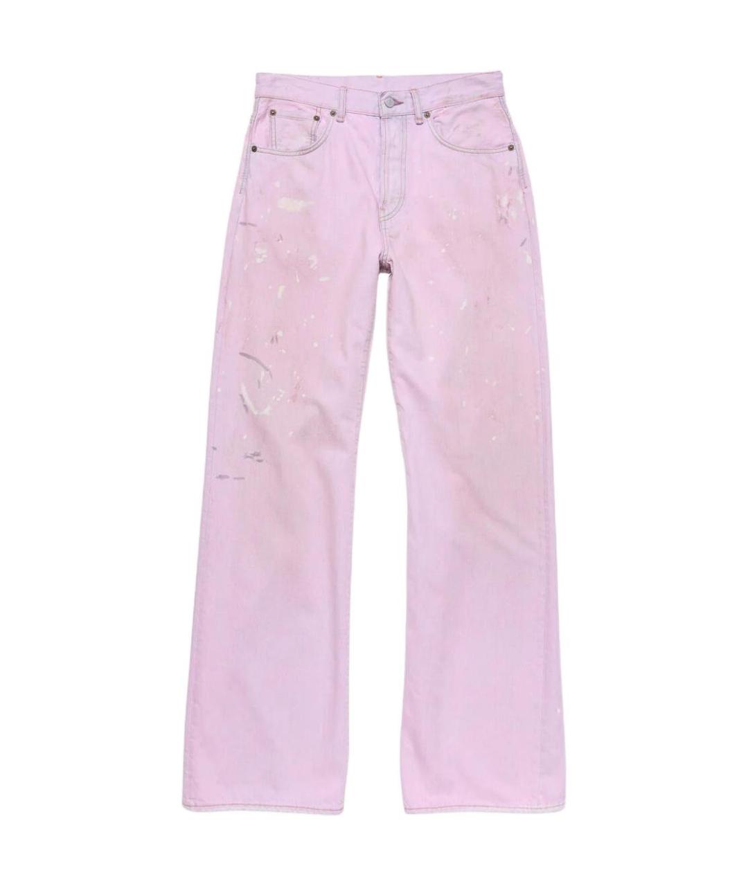 ACNE STUDIOS Розовые хлопковые прямые джинсы, фото 1