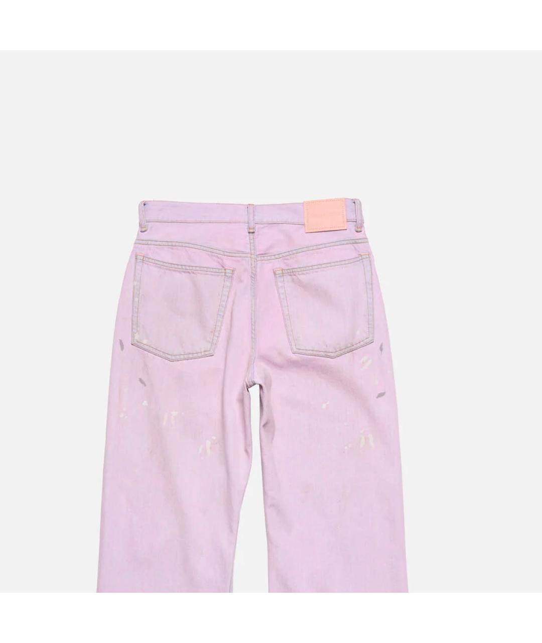 ACNE STUDIOS Розовые хлопковые прямые джинсы, фото 4