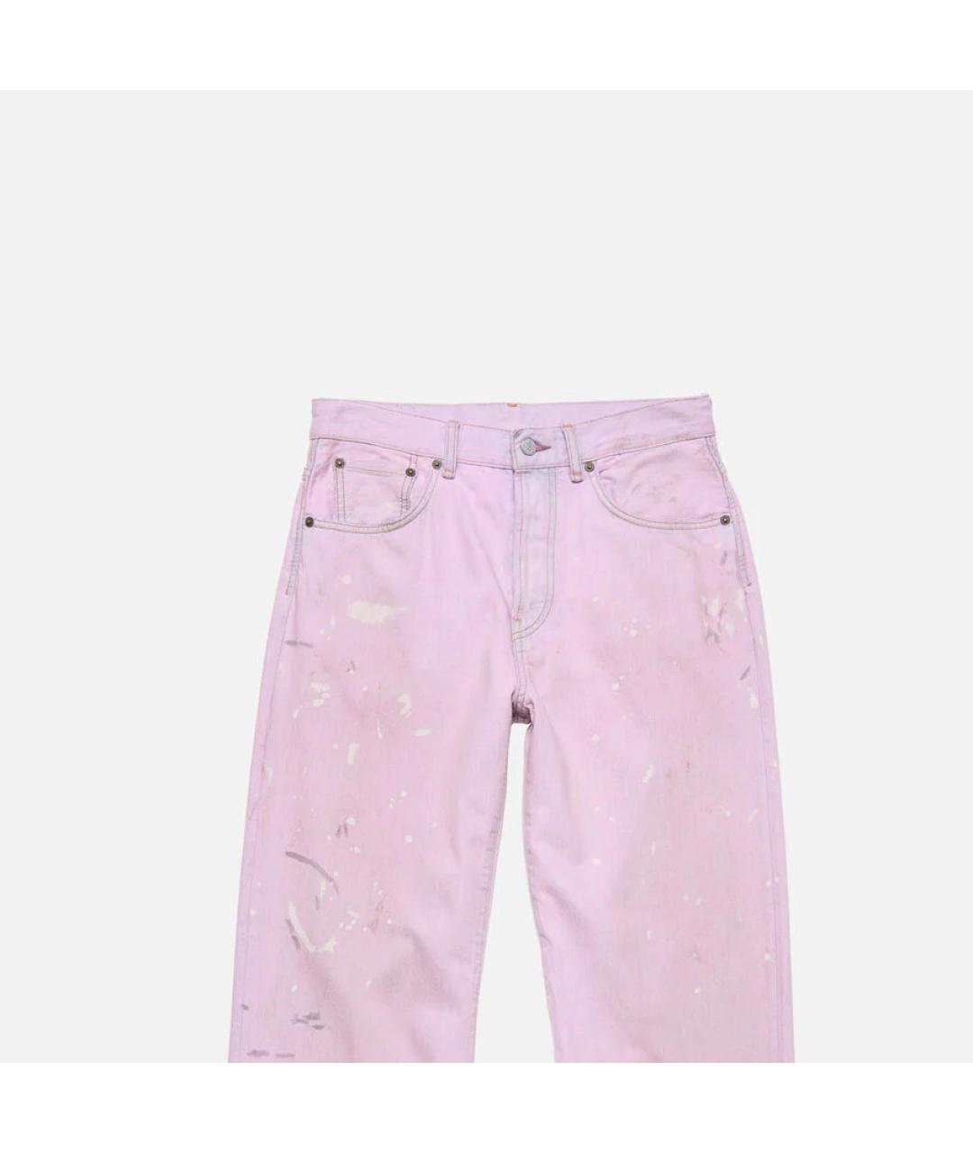 ACNE STUDIOS Розовые хлопковые прямые джинсы, фото 5
