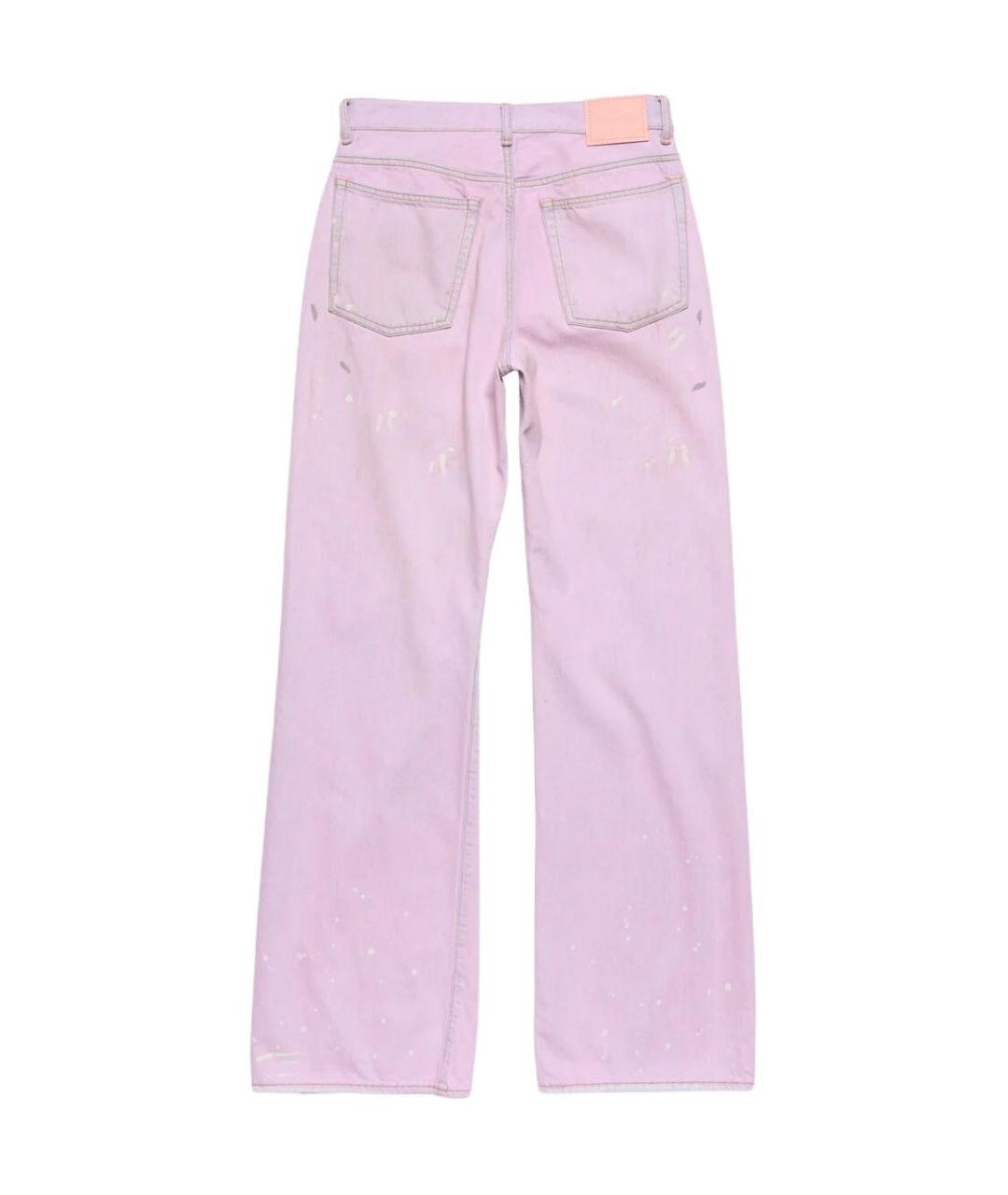 ACNE STUDIOS Розовые хлопковые прямые джинсы, фото 2