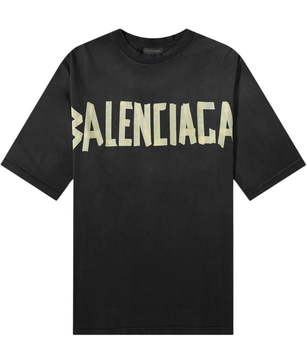 BALENCIAGA Черная хлопковая футболка, фото 1