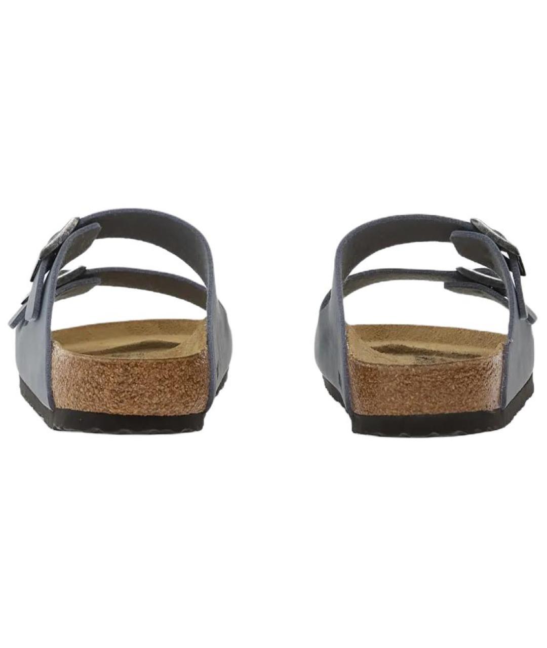 BIRKENSTOCK Синие кожаные шлепанцы, фото 2