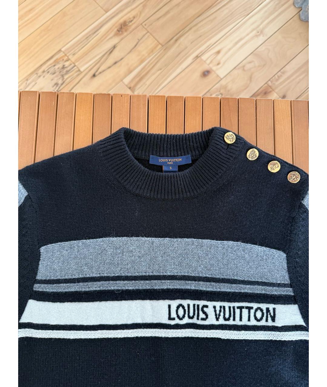 LOUIS VUITTON Черный кашемировый джемпер / свитер, фото 3