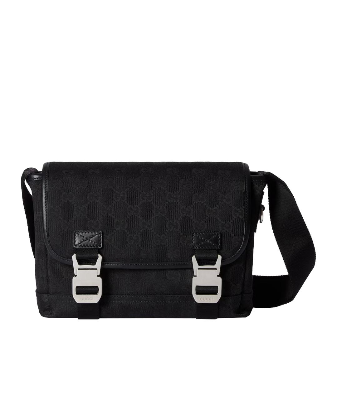GUCCI Черная тканевая сумка на плечо, фото 1