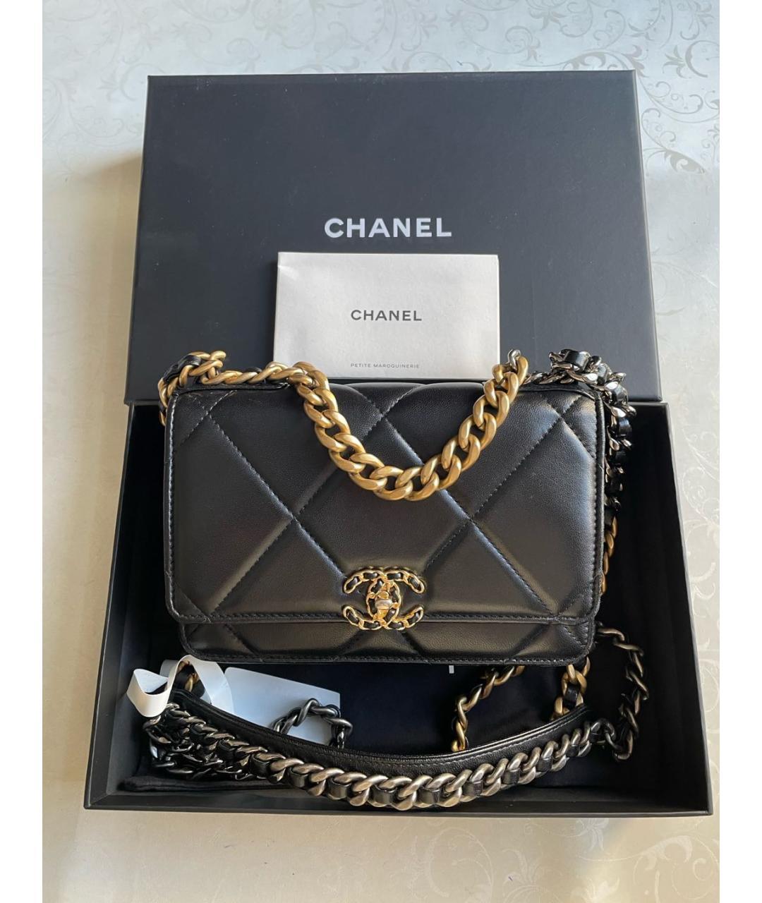 CHANEL Черная кожаная сумка через плечо, фото 7