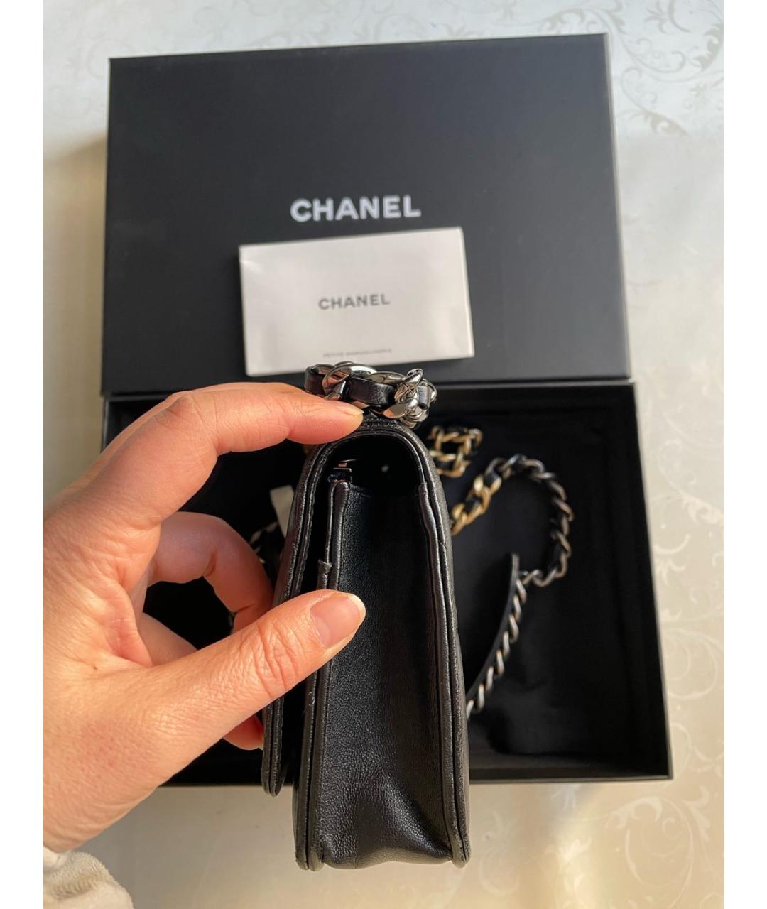 CHANEL Черная кожаная сумка через плечо, фото 4