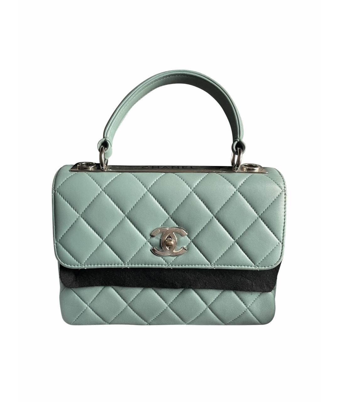 CHANEL Бирюзовая кожаная сумка через плечо, фото 1