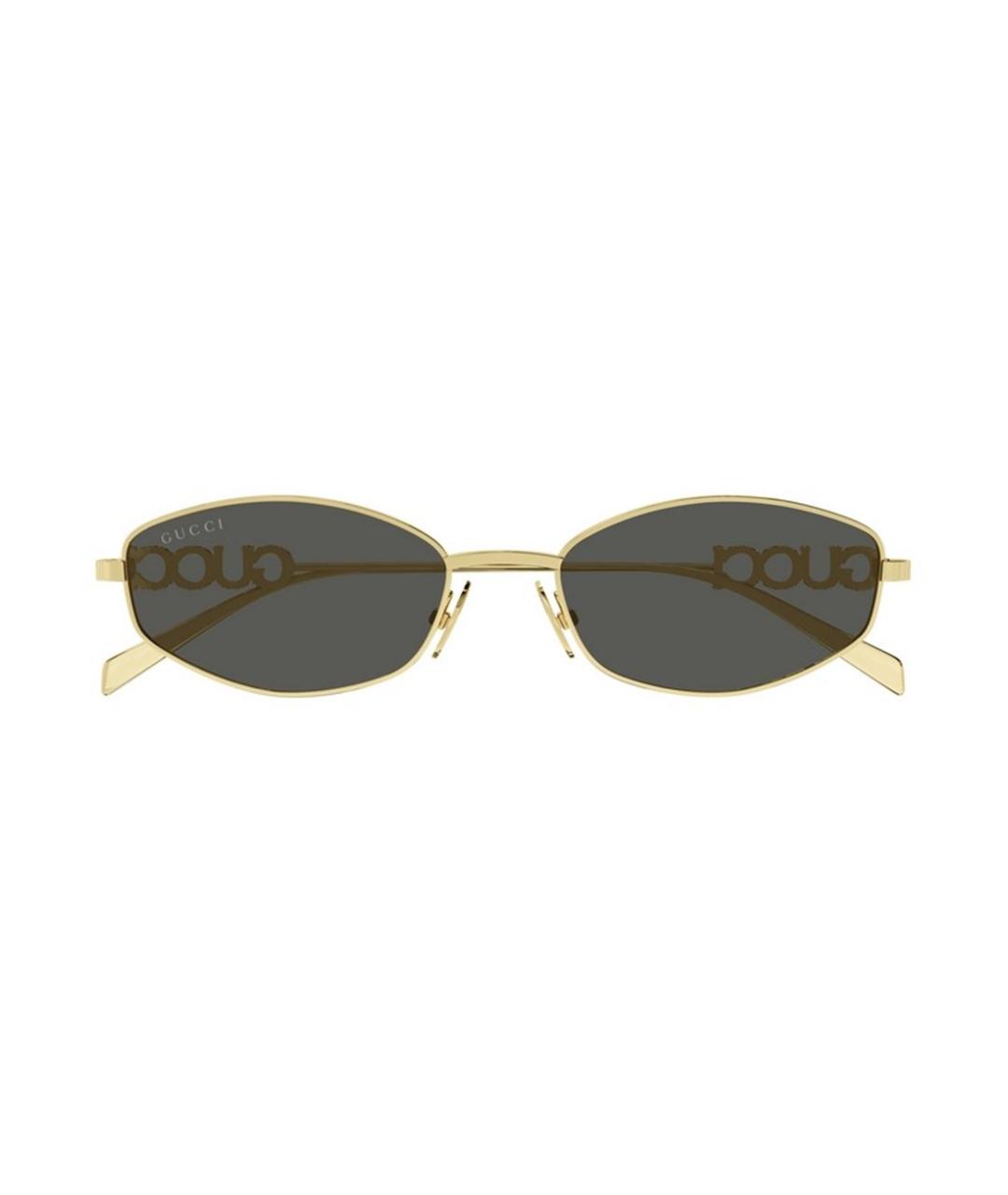 GUCCI Золотые металлические солнцезащитные очки, фото 1
