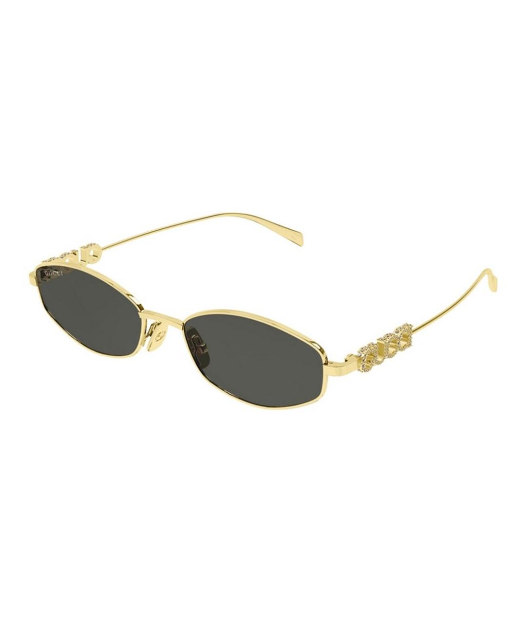 GUCCI Золотые металлические солнцезащитные очки, фото 2