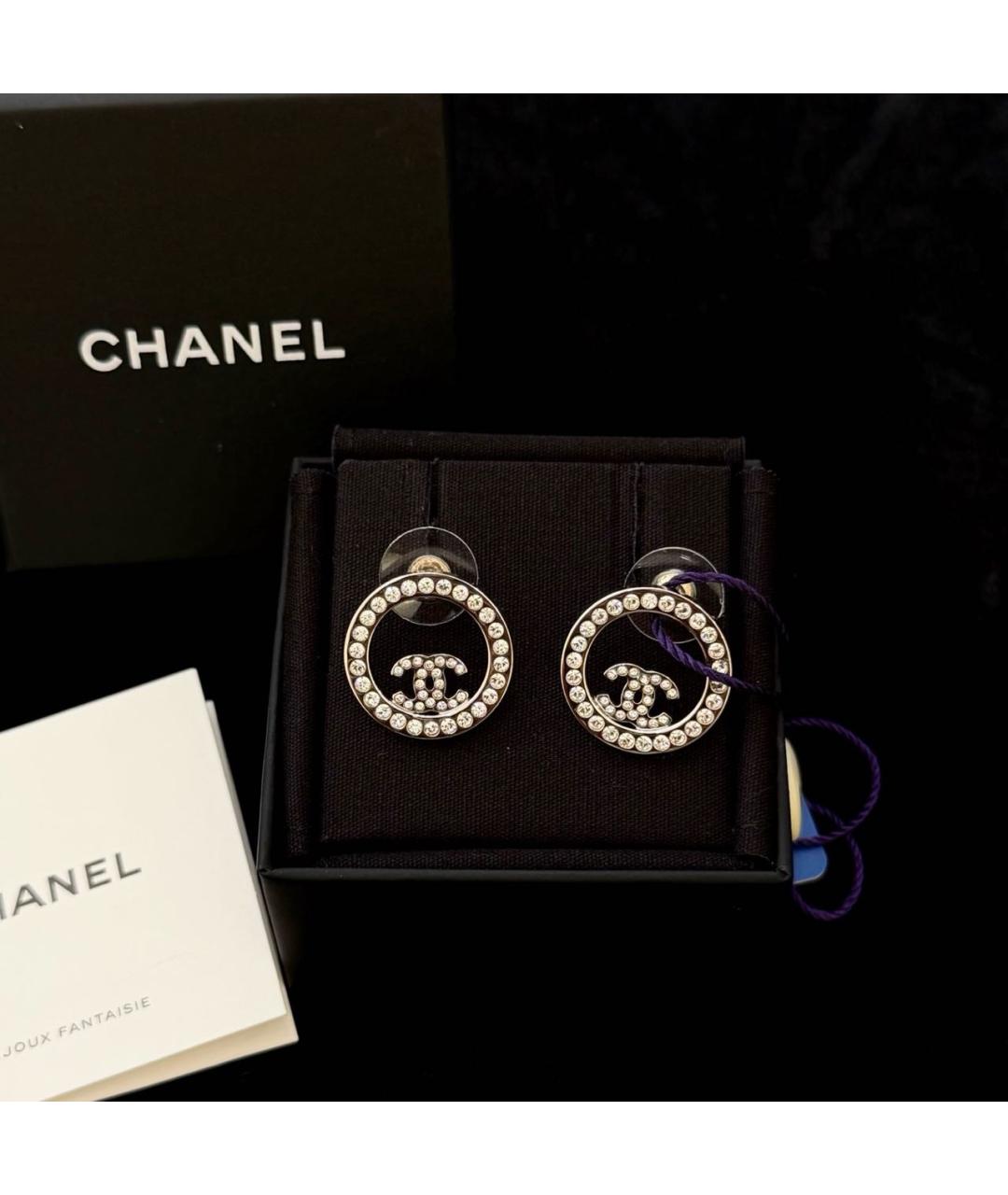 CHANEL Серебряные серьги, фото 2