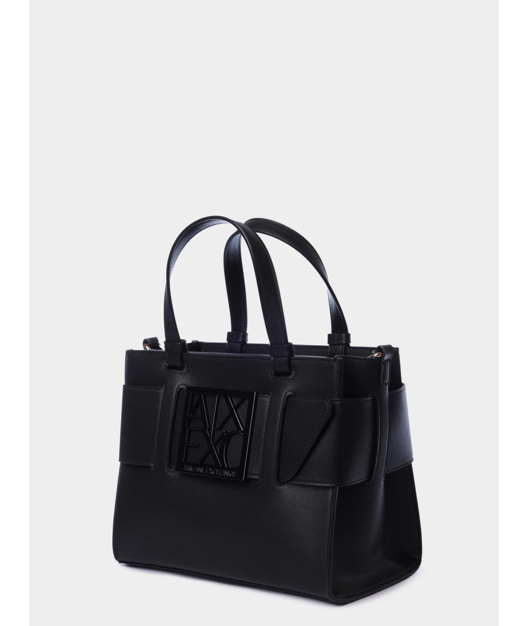 ARMANI EXCHANGE Черная синтетическая сумка тоут, фото 2