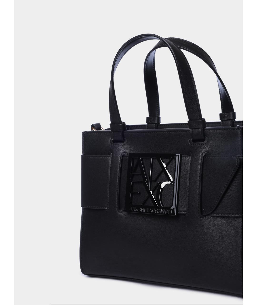 ARMANI EXCHANGE Черная синтетическая сумка тоут, фото 3