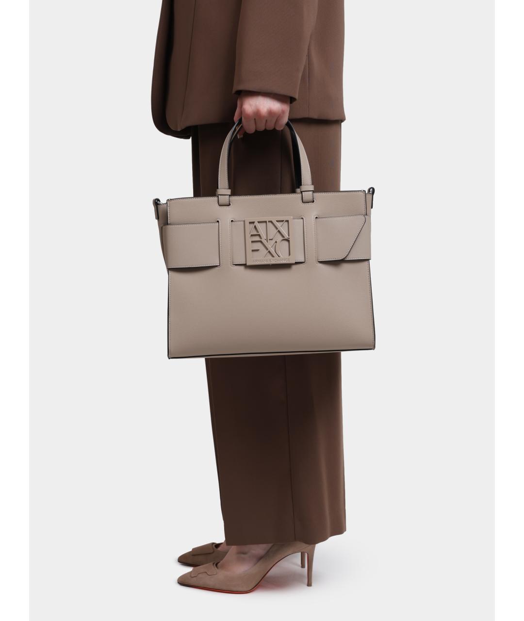 ARMANI EXCHANGE Бежевая сумка тоут, фото 2
