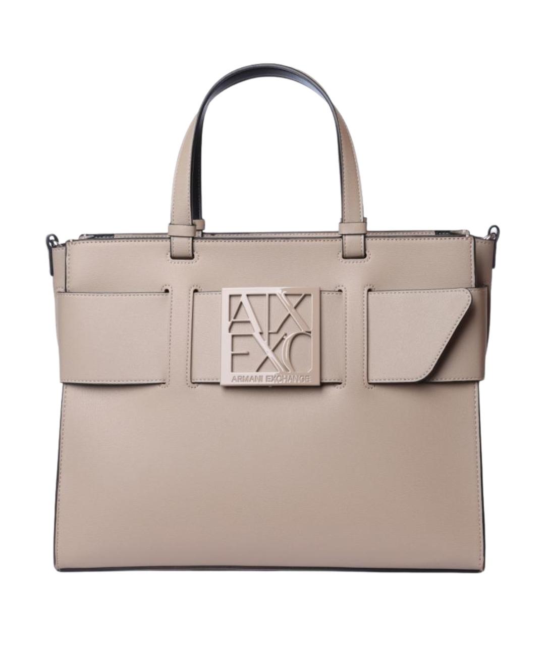 ARMANI EXCHANGE Бежевая сумка тоут, фото 1