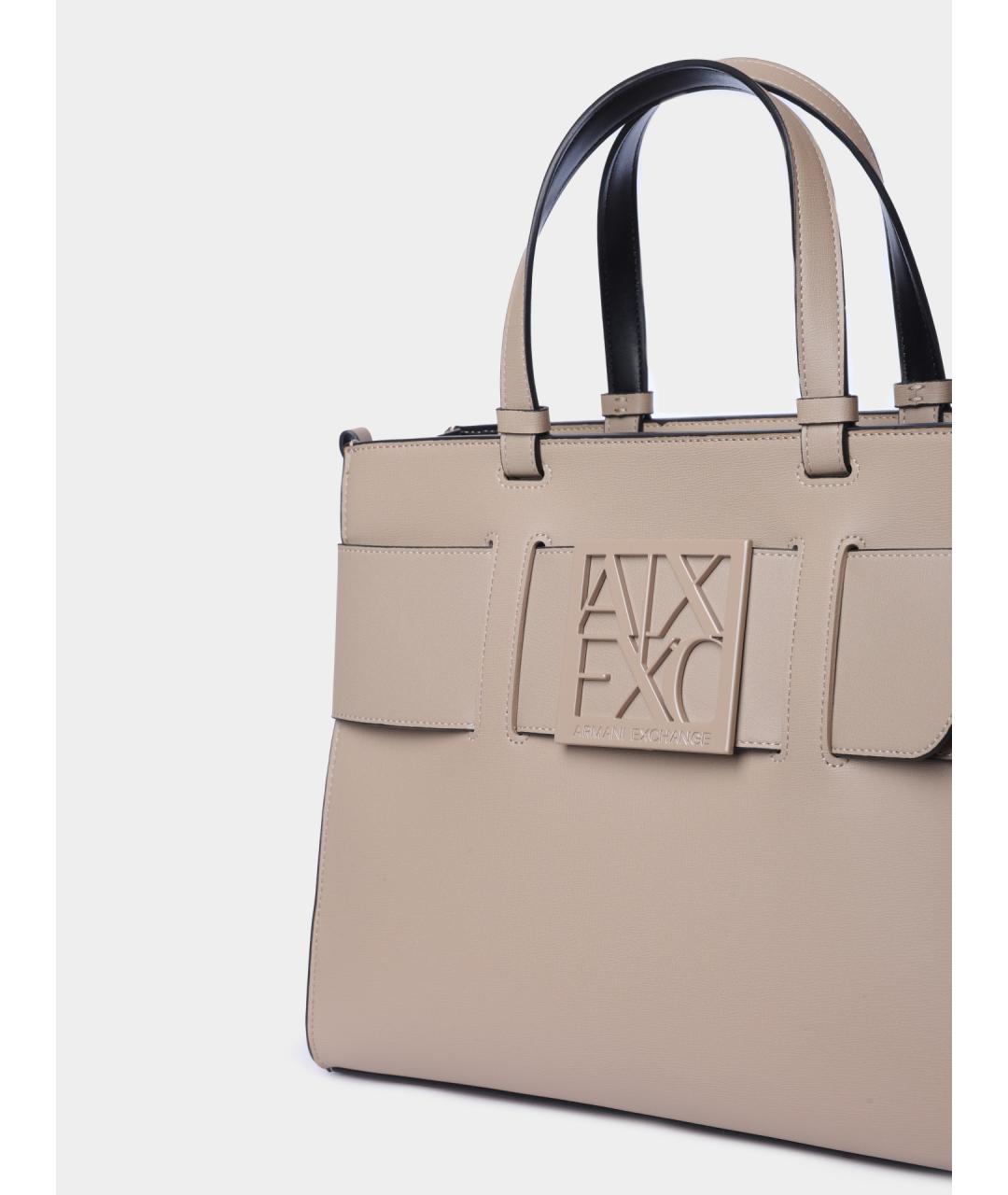 ARMANI EXCHANGE Бежевая сумка тоут, фото 4