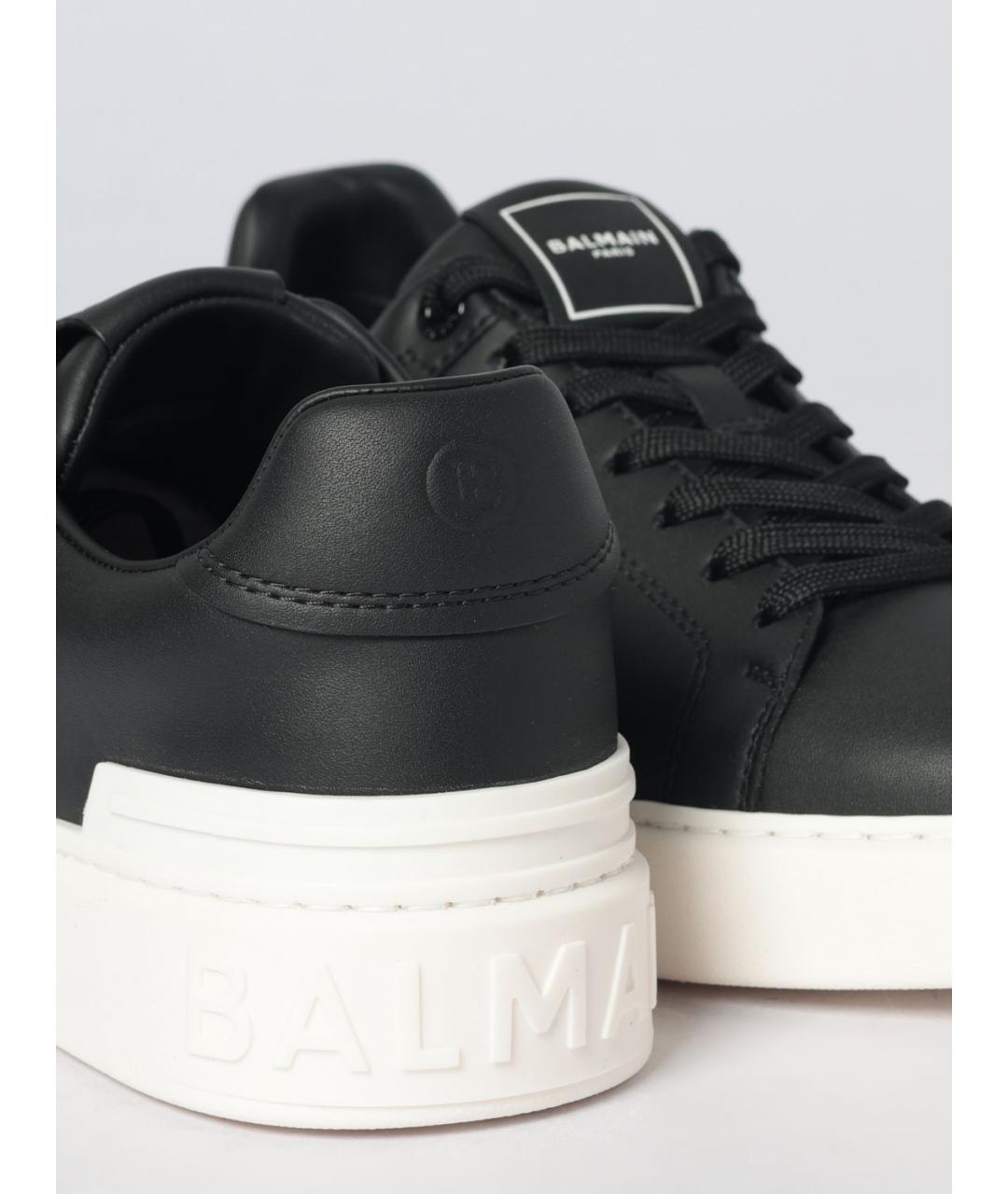BALMAIN Черные кожаные кеды, фото 4