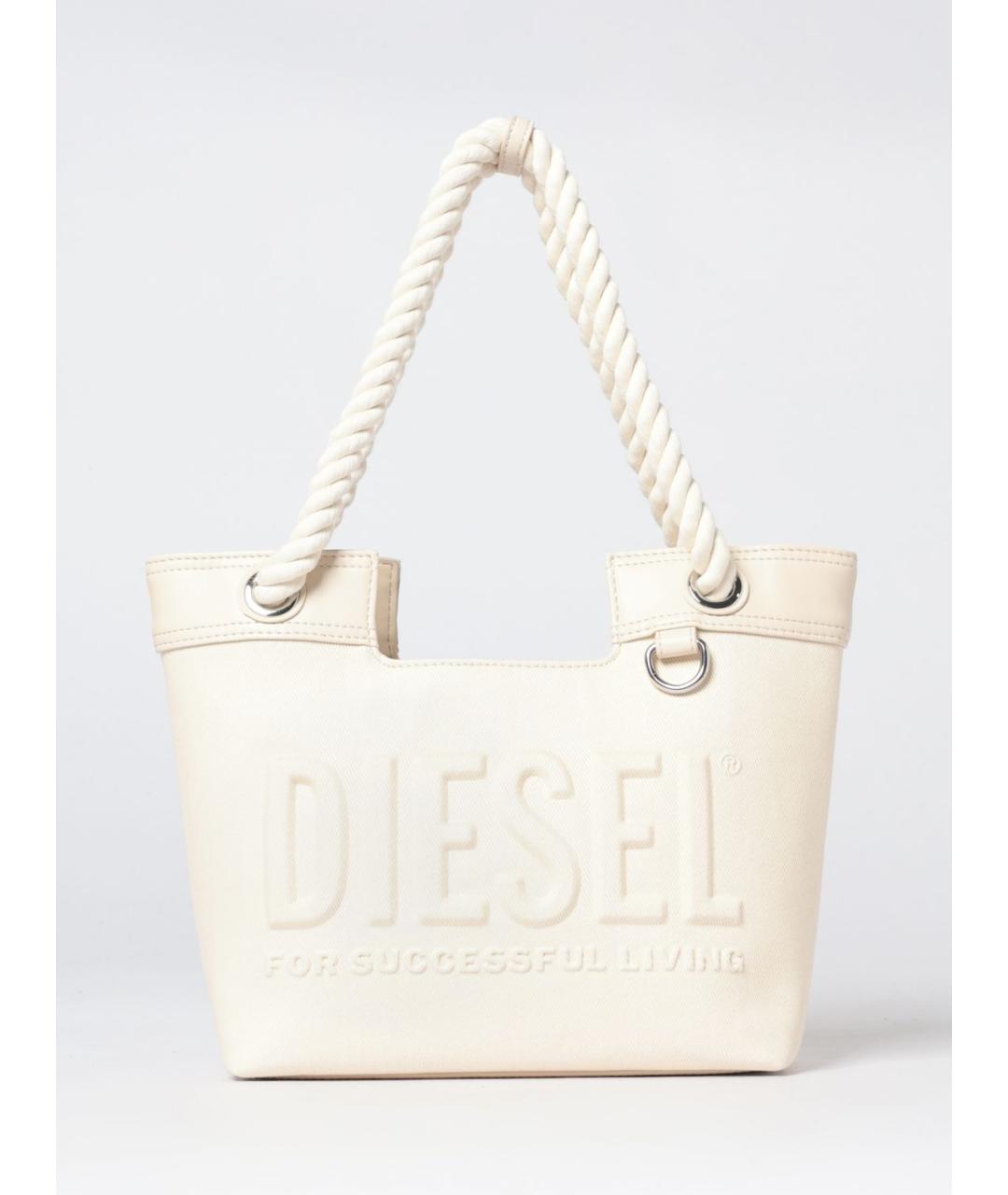 DIESEL Бежевая хлопковая сумка через плечо, фото 6