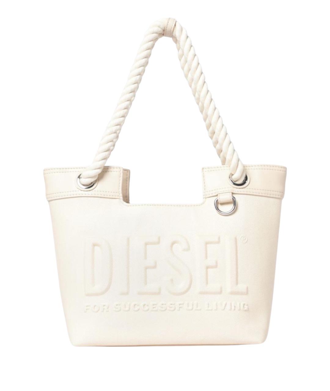 DIESEL Бежевая хлопковая сумка через плечо, фото 1