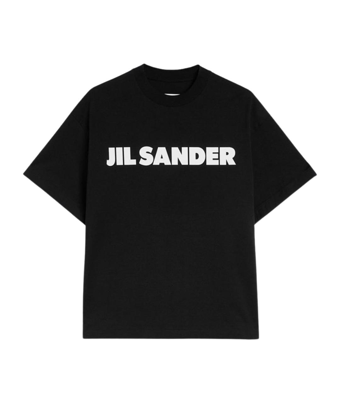 JIL SANDER Черная хлопковая футболка, фото 2